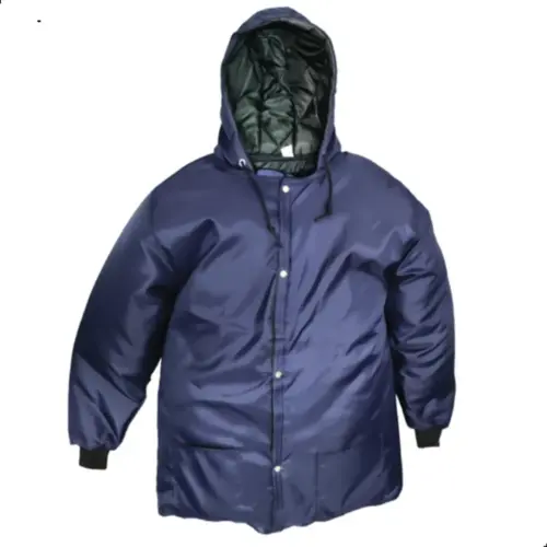 Japona Azul Térmica Nylon com Capuz Velcro e Botão CA 43527