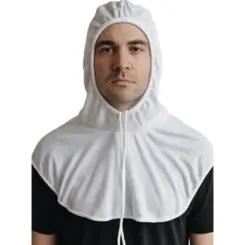 Touca Ninja Branca Poliviscose Com Cordão Balaclava Longa