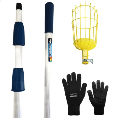 Colhedor de Frutas Cabo Extensor Aluminio 6 Metros e Luva Black