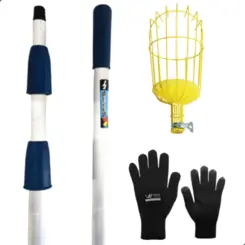 Colhedor de Frutas Cabo Extensor Aluminio 6 Metros e Luva Black