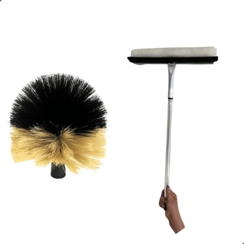 Kit Vassoura Limpa Teias e Teto Rodo Combinado 35cm Limpa e Seca