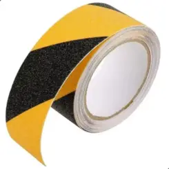 Fita Antiderrapante Adesiva Preta e Amarela 50mm x 5 Mt