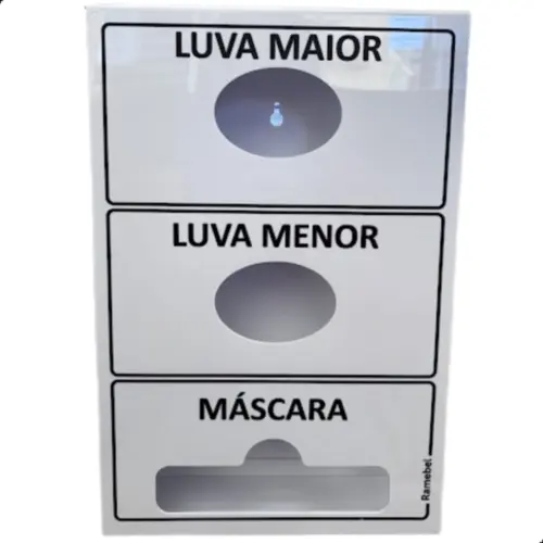 Suporte Dispenser para Luva Maior Menor e Máscara