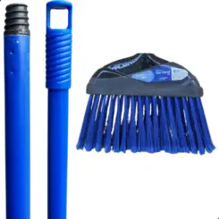 Vassoura Nylon Cerdas Macias Com Cabo Azul 1,30 Metros Perfect