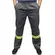 Calça Brim Cinza Com Refletivo e Elástico 3 Bolsos