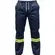 Calça Brim Azul Com Refletivo e Elástico 3 Bolsos
