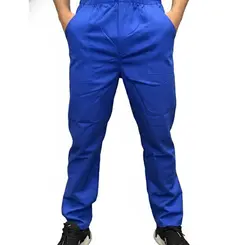 Calça Brim Azul Royal Com Elástico