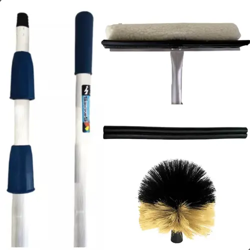 Cabo Extensor 6 Metros Vassoura Limpa Teto e Rodo Combinado 35cm + Refil