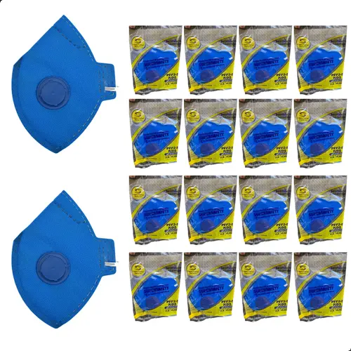 Kit 10 Respirador PFF2 Com Valvula Azul CA 44595 Supersafety