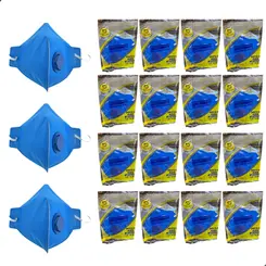 Kit 100 Respirador PFF2 Com Valvula Azul CA 44595 Supersafety