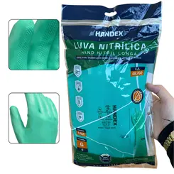 Luva Nitrílica Verde Longa 45cm CA 48702 Handex
