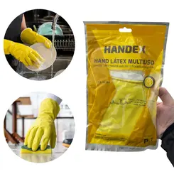 Luva Latex Amarela Antiderrapante CA 43584 Handex