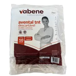 Avental Tnt Branco Manga Longa 130x100cm Vabene