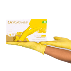 Luva de látex Branca para procedimento (sem pó) UniGloves® - M